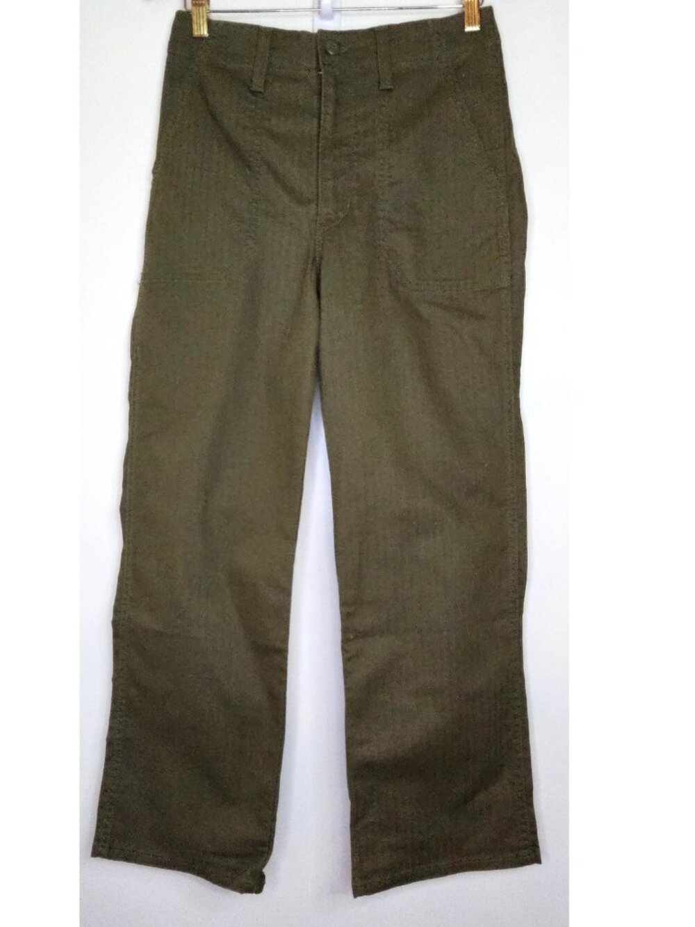 NWT Levi's Ribcage High Waisted Straight Leg Utility Pants 27/27 Olive Green